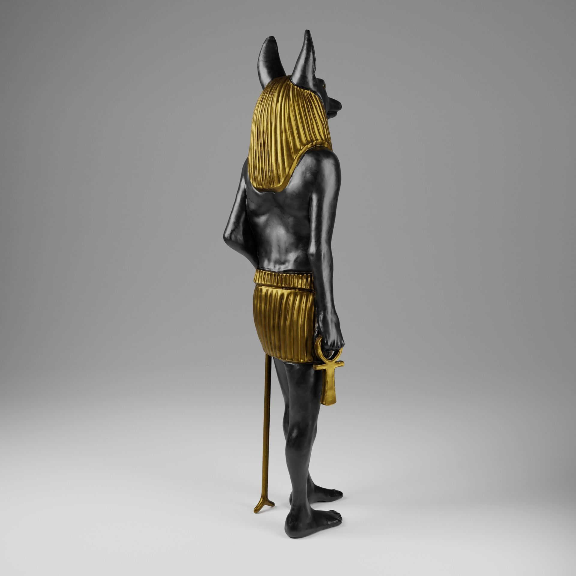 Anubis Soldier Statue for VFX and Games Low-poly 3D model_6