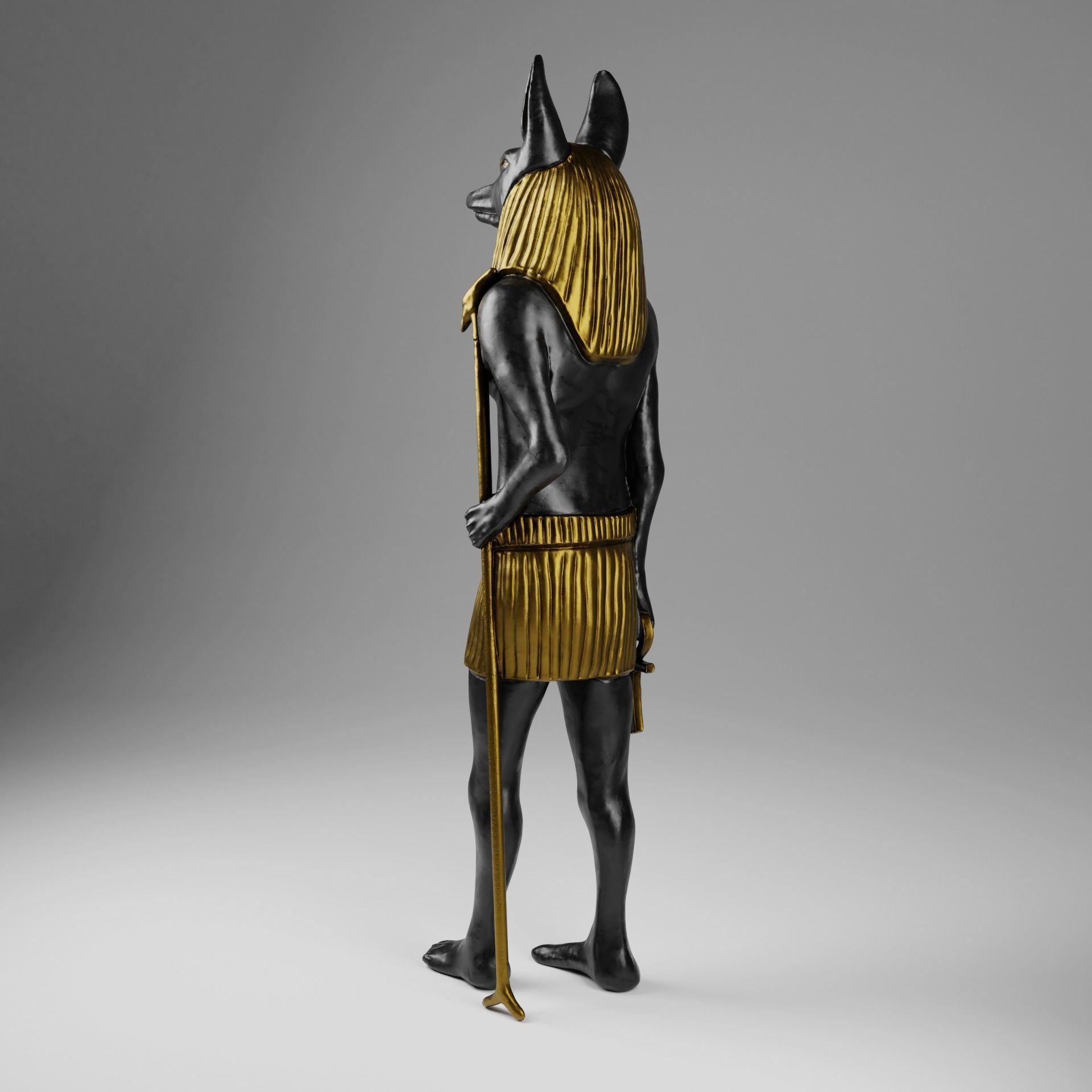 Anubis Soldier Statue for VFX and Games Low-poly 3D model_4