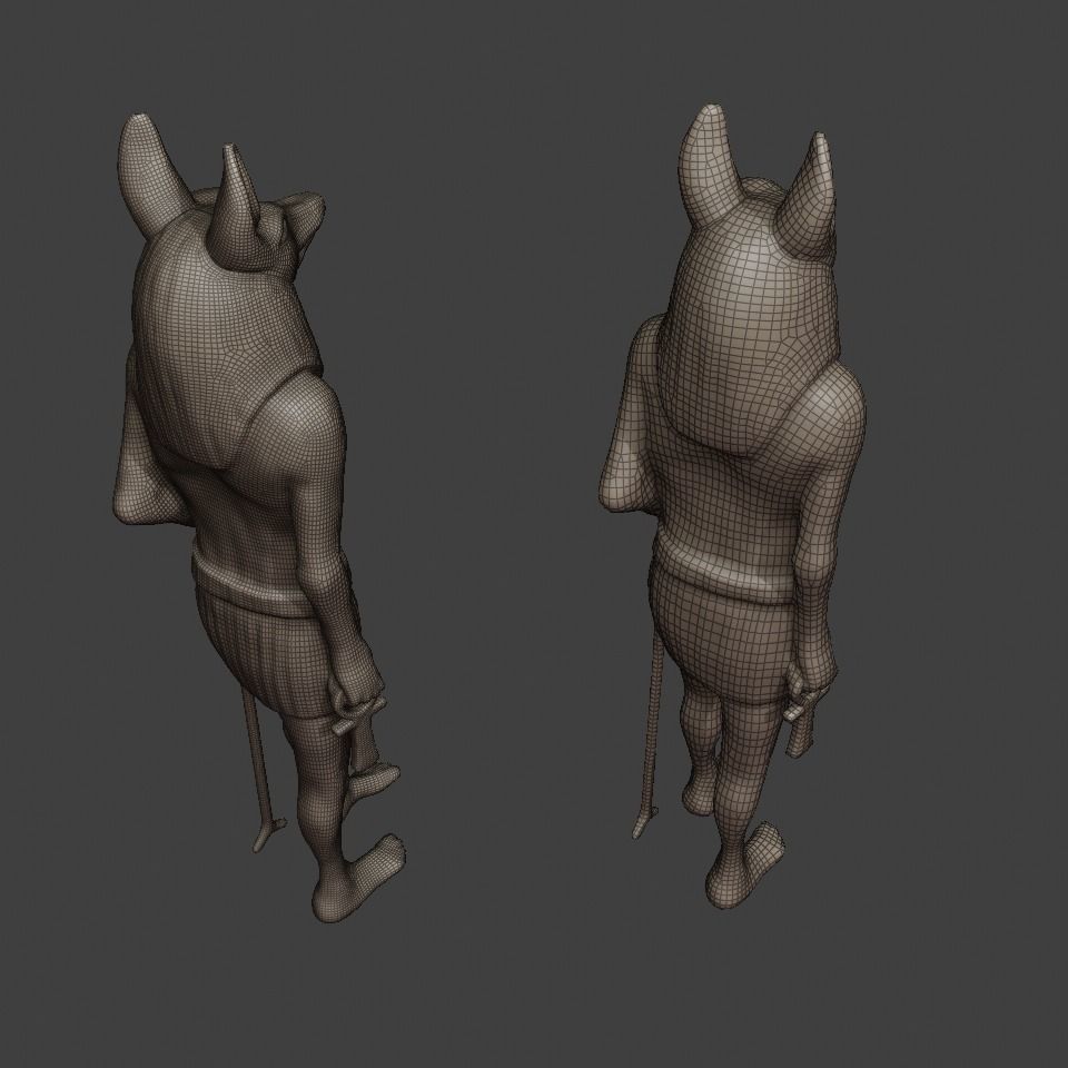 Anubis Soldier Statue for VFX and Games Low-poly 3D model_14