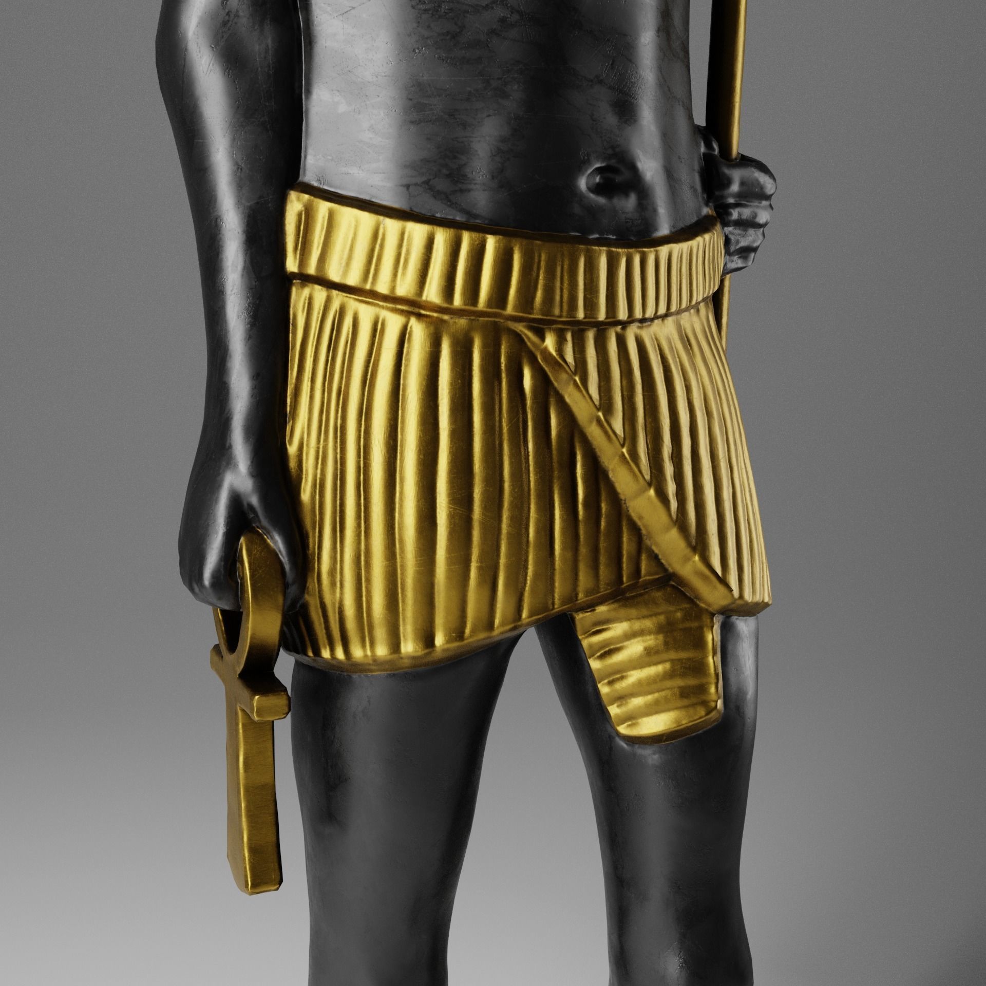 Anubis Soldier Statue for VFX and Games Low-poly 3D model_10