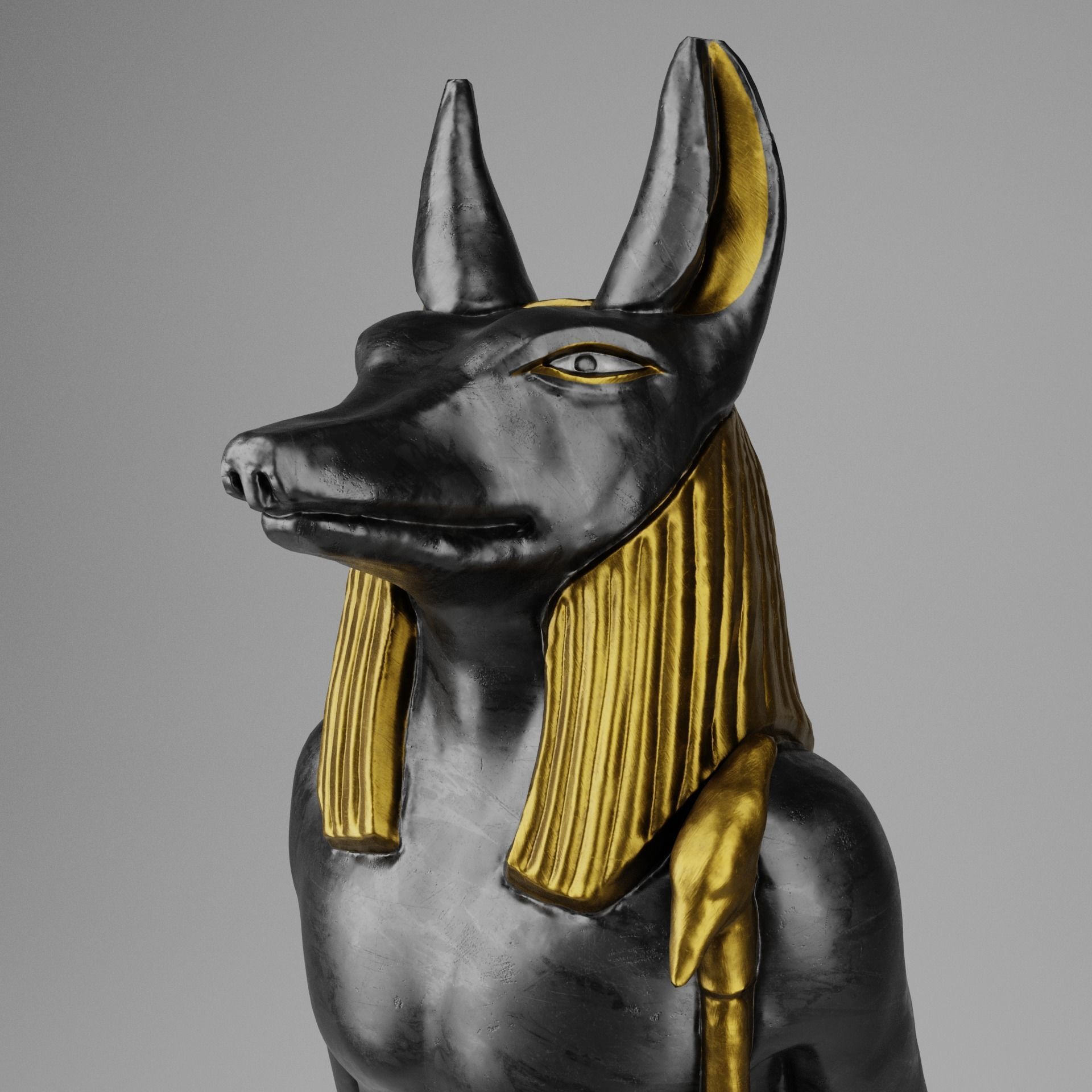 Anubis Soldier Statue for VFX and Games Low-poly 3D model_9