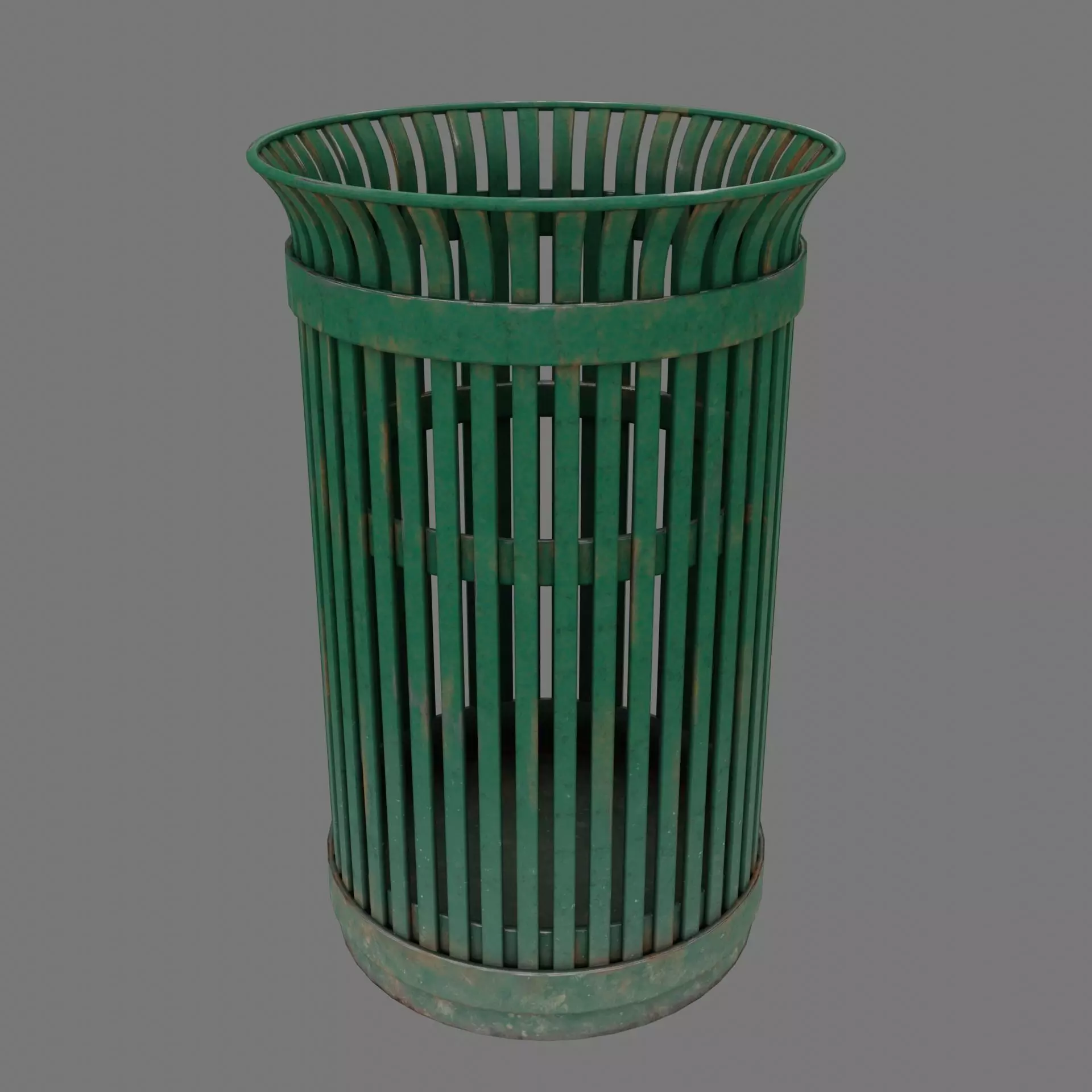 Public Trashcan Low-poly 3D model_0