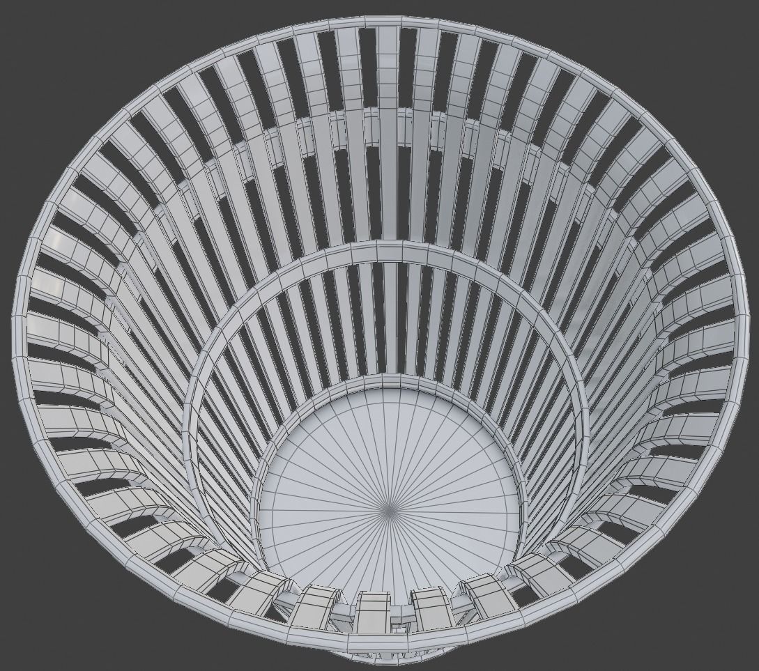 Public Trashcan Low-poly 3D model_9