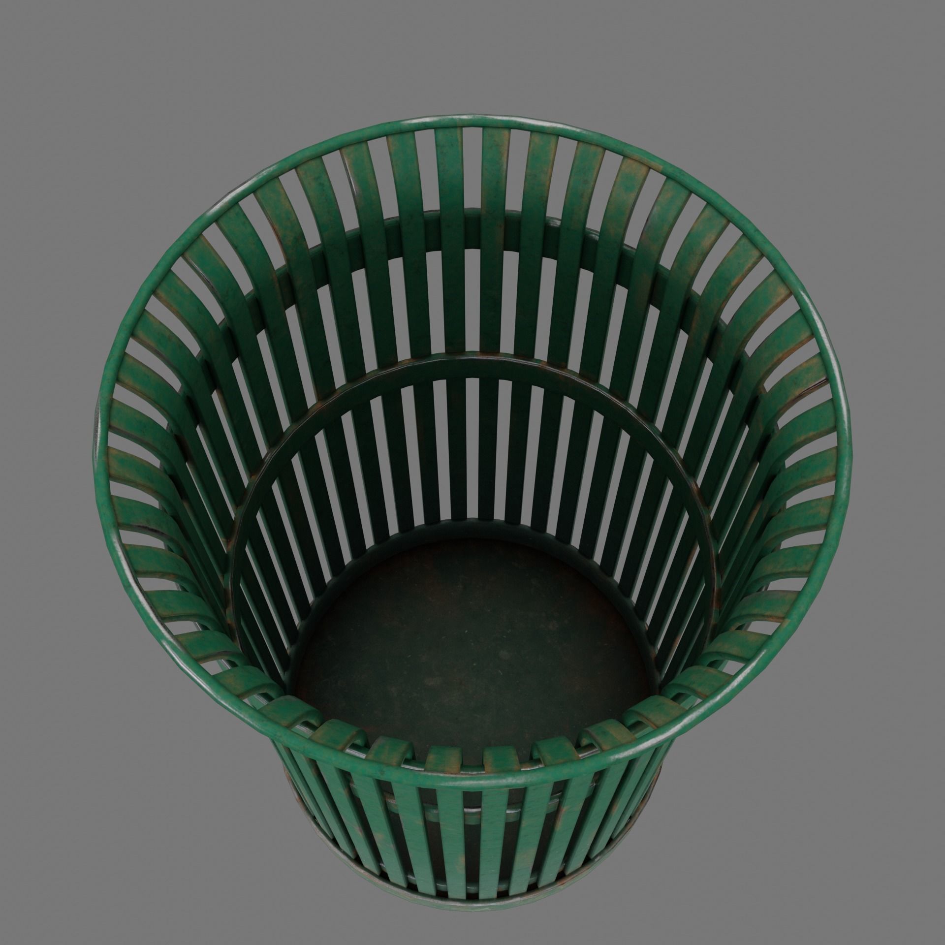 Public Trashcan Low-poly 3D model_1