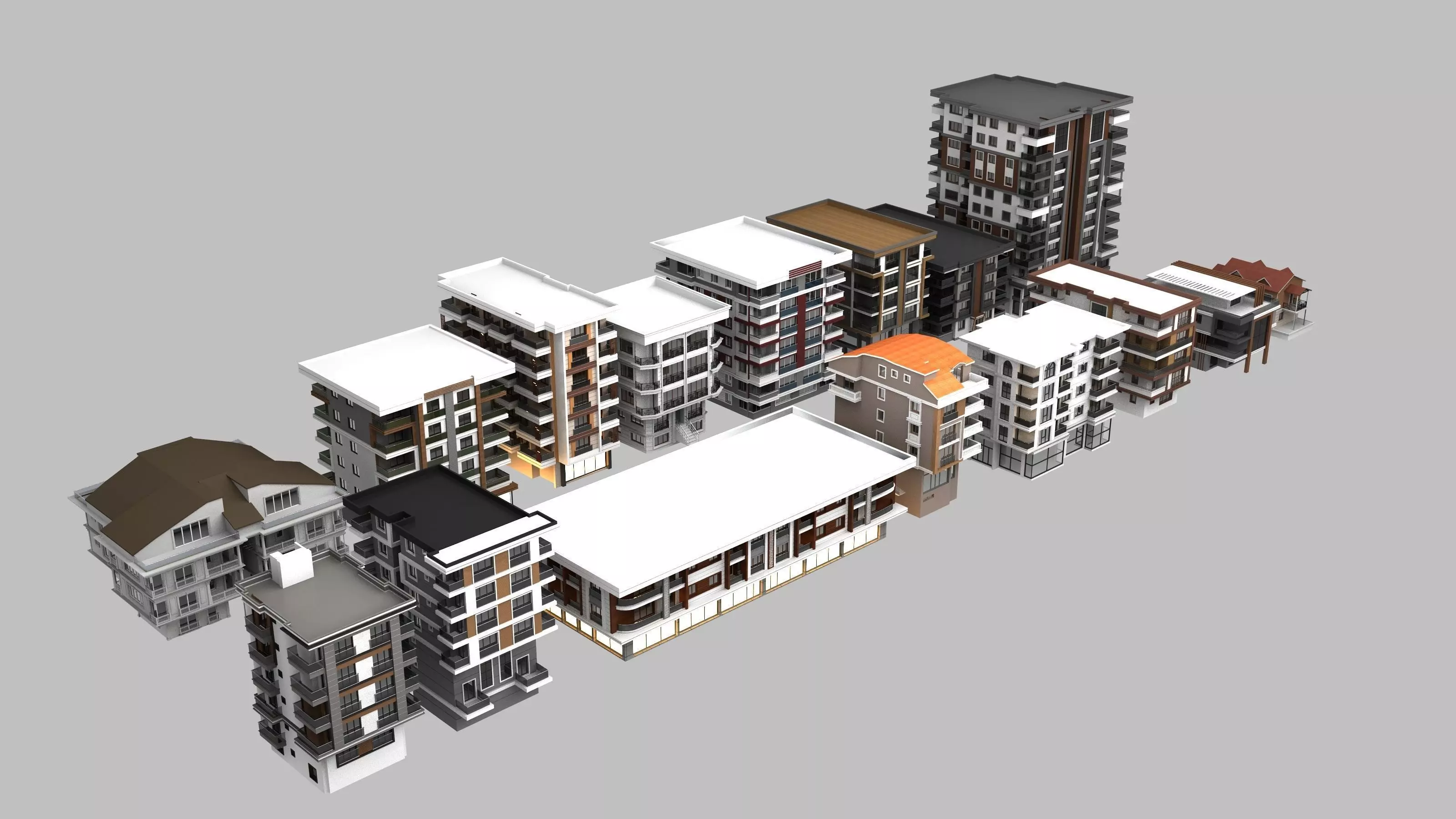 16 Building Model 3ds max 3D model 3D model