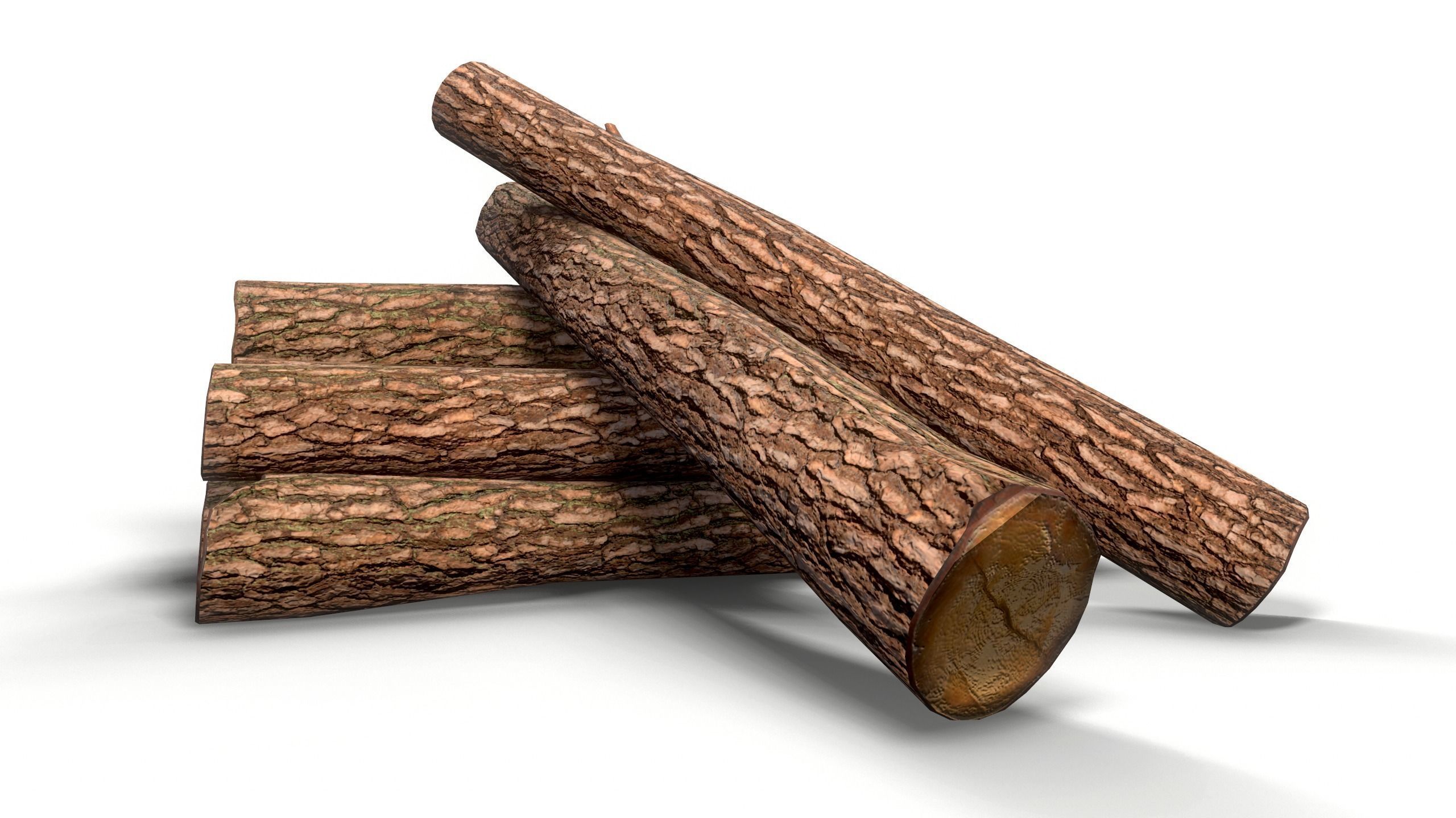 Log - Pine decks Low-poly 3D model_3