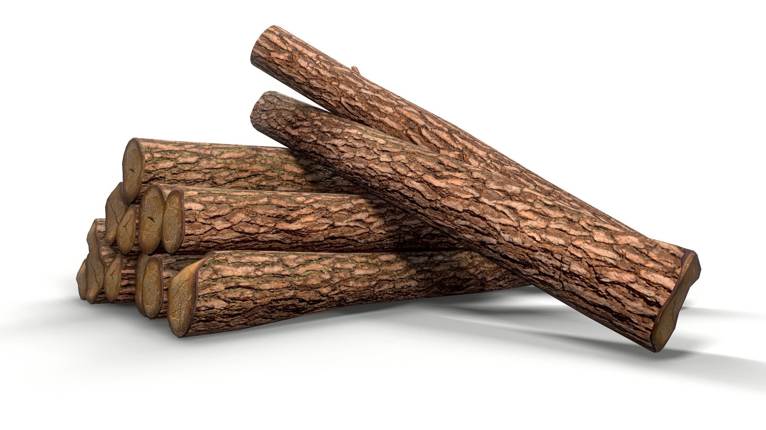 Log - Pine decks Low-poly 3D model_2