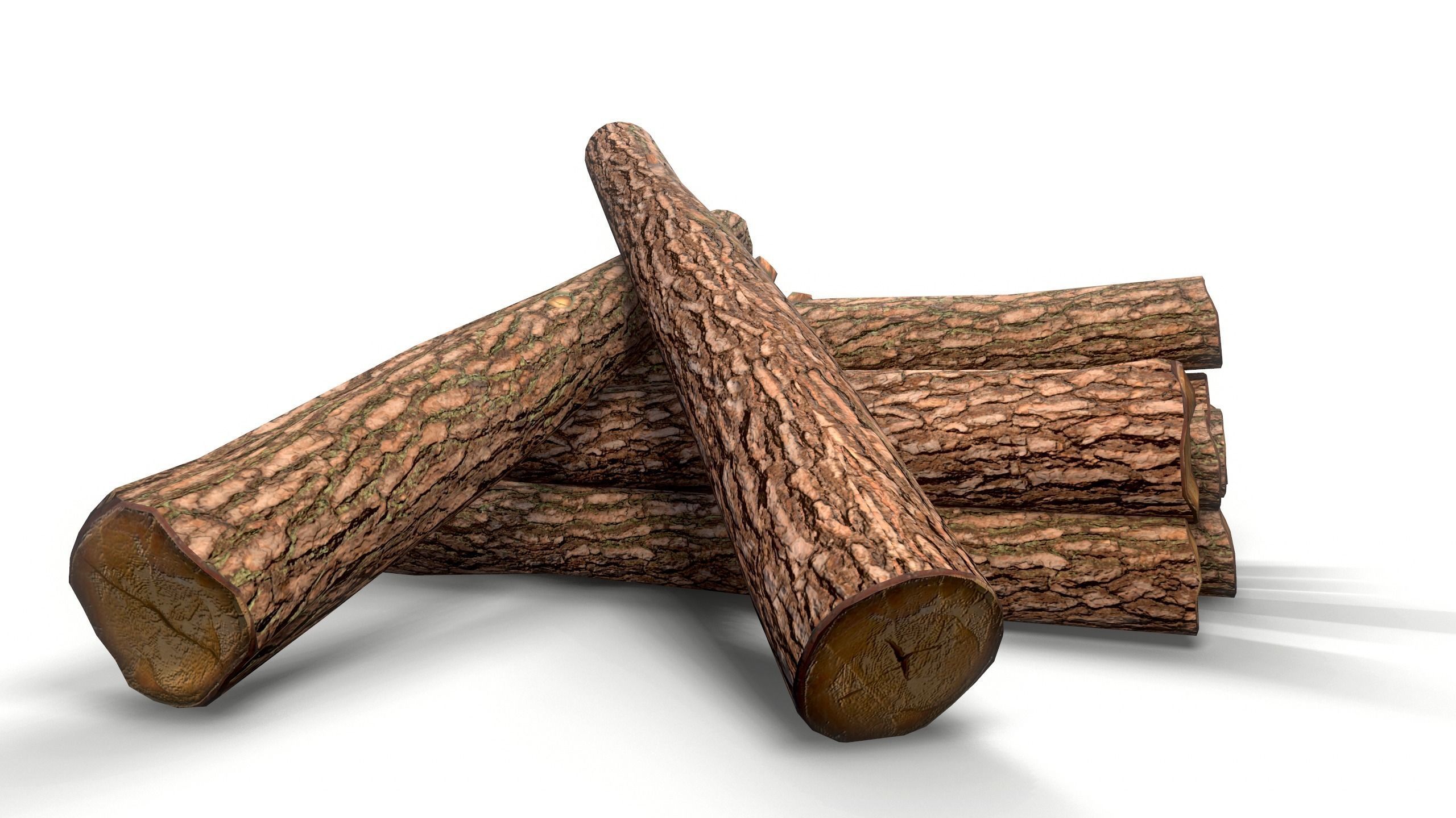 Log - Pine decks Low-poly 3D model_4