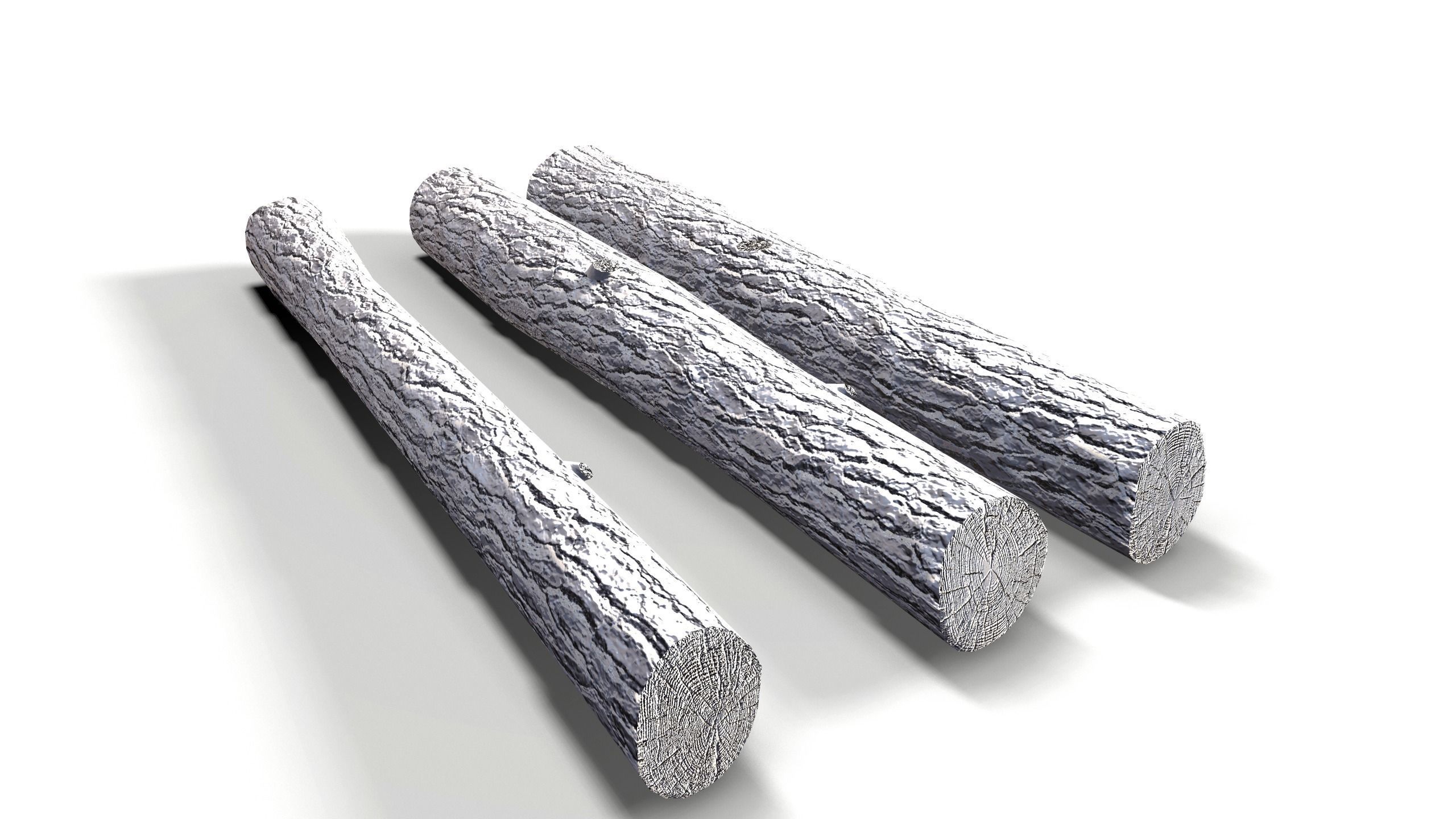 Log - Pine decks Low-poly 3D model_9