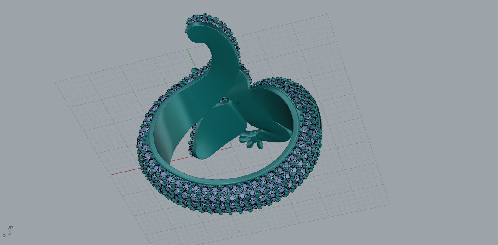 Geco Ring  3D print model_4