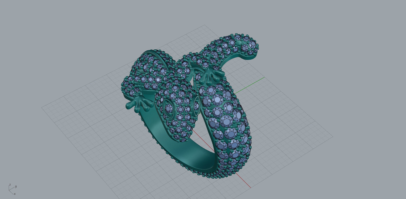 Geco Ring  3D print model_3