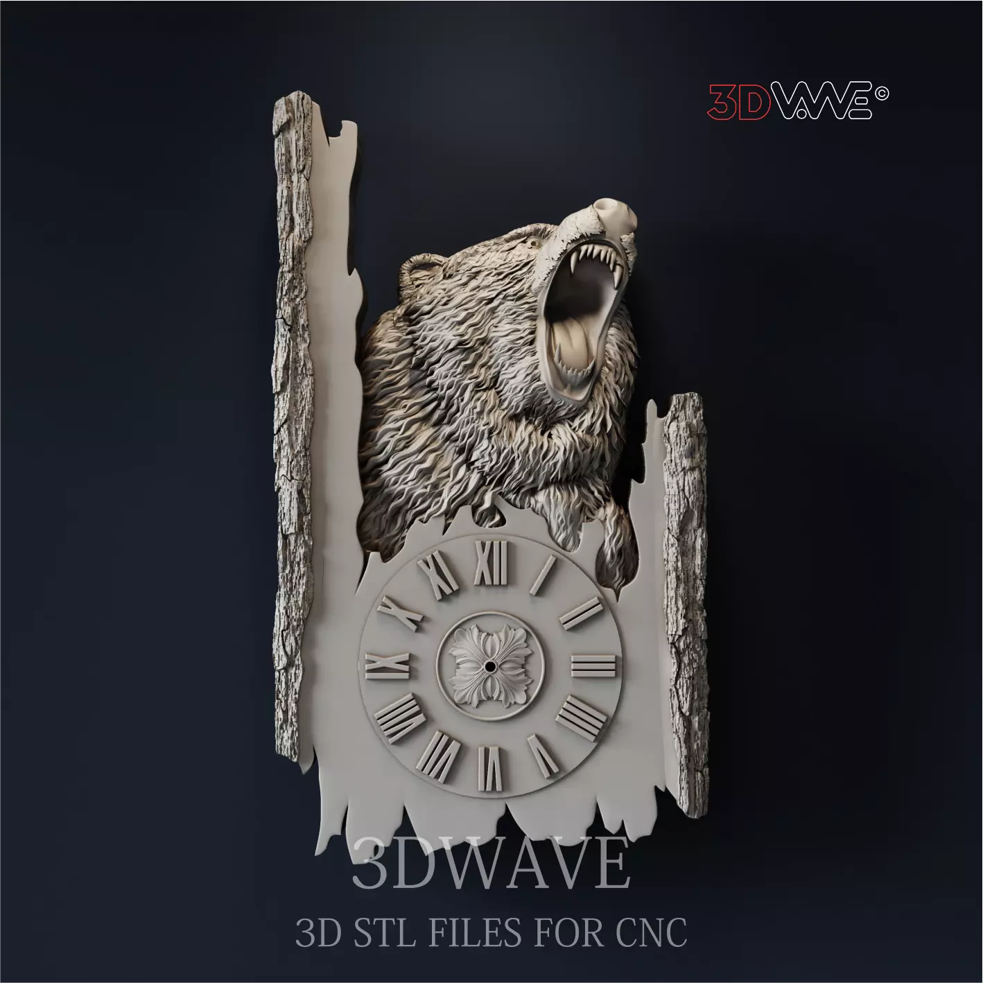 BEAR WALL CLOCK 3D model_0