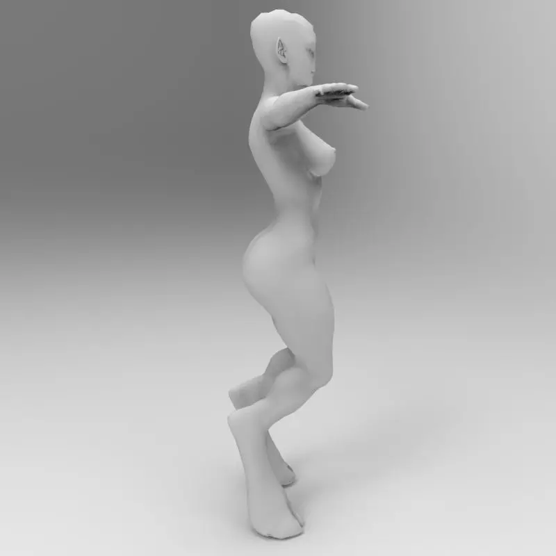 Alien Princess Low-poly 3D model_0
