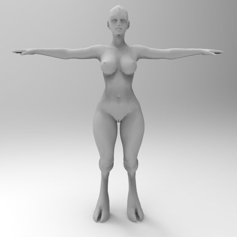 Alien Princess Low-poly 3D model_1