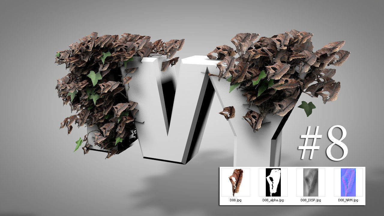 IVY GROWER plugin texture pack 3D model_8
