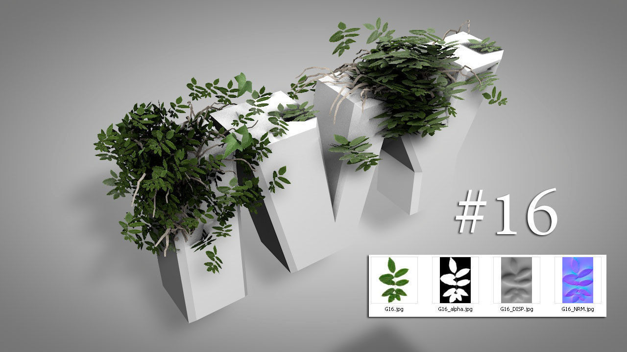 IVY GROWER plugin texture pack 3D model_16