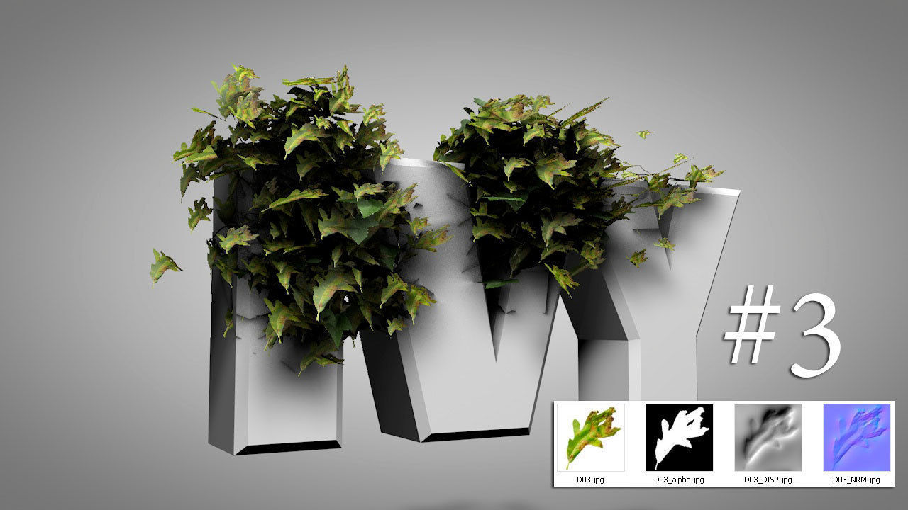 IVY GROWER plugin texture pack 3D model_3
