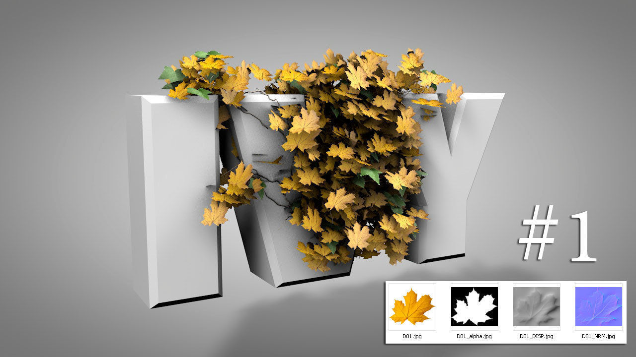 IVY GROWER plugin texture pack 3D model_1