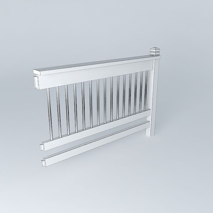 Deck Rail with  Black Tubing Free 3D model_4
