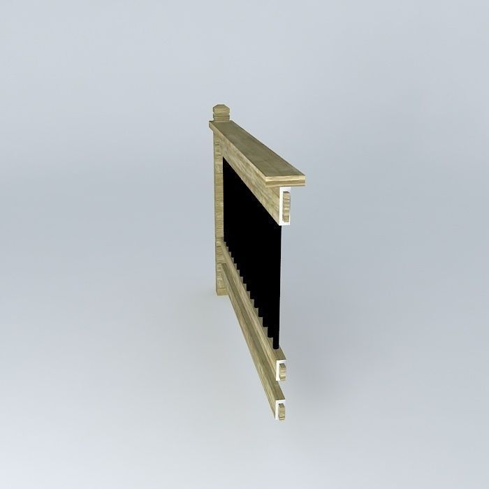 Deck Rail with  Black Tubing Free 3D model_2