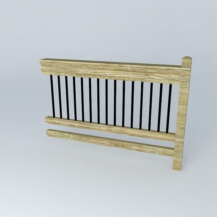 Deck Rail with  Black Tubing Free 3D model_1