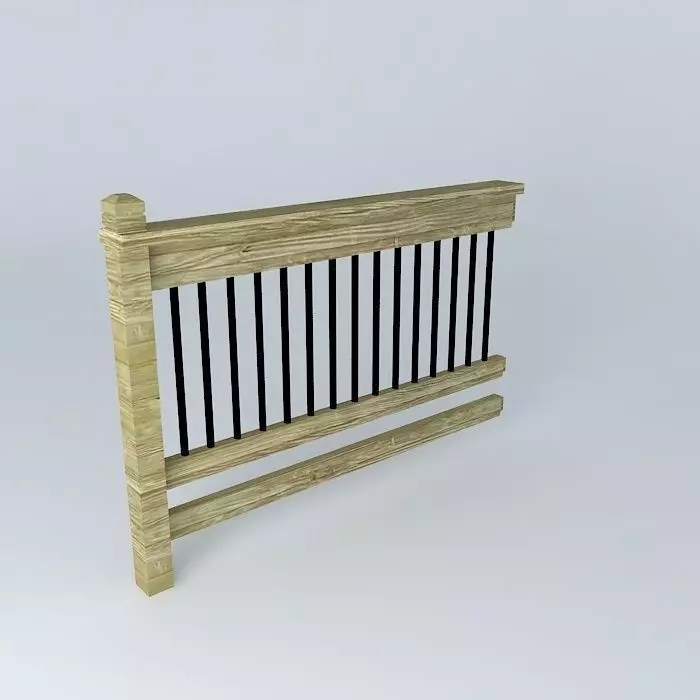 Deck Rail with  Black Tubing Free 3D model_0