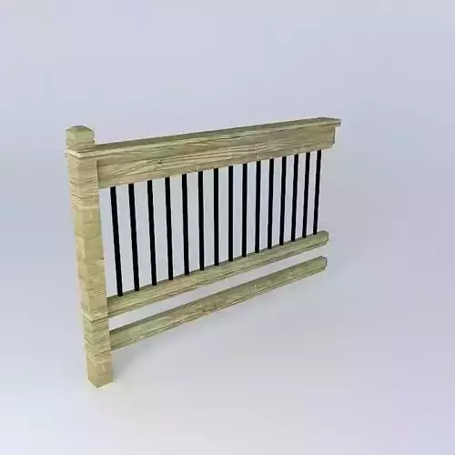 Deck Rail with  Black Tubing Free 3D model