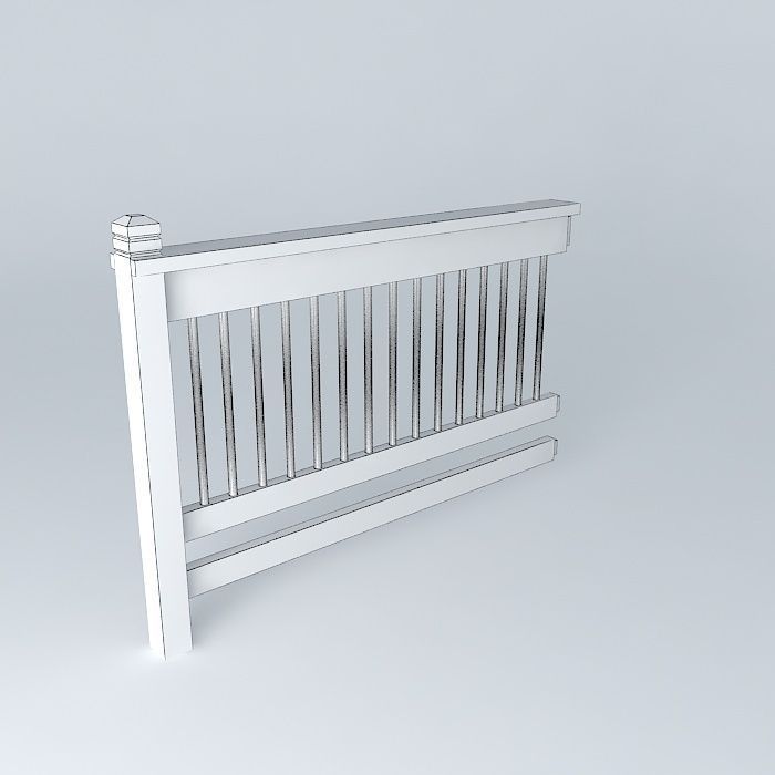 Deck Rail with  Black Tubing Free 3D model_3