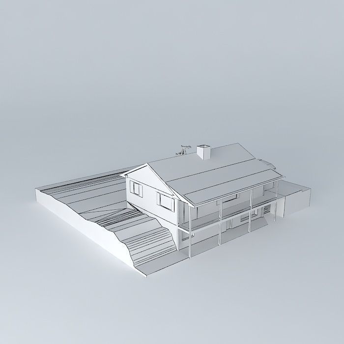 Bartlett with Back Deck Dark Free 3D model_3