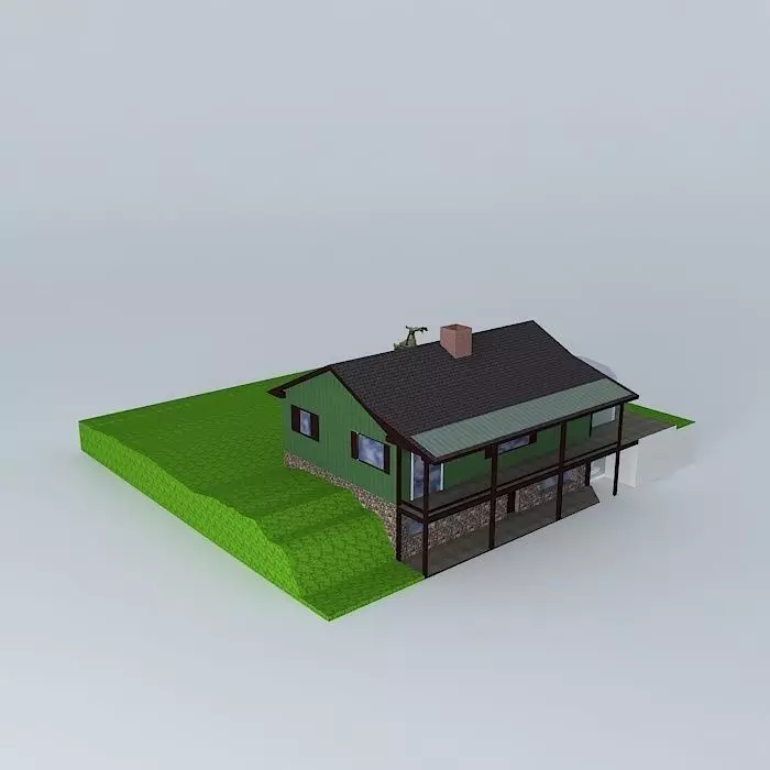 Bartlett with Back Deck Dark Free 3D model_0