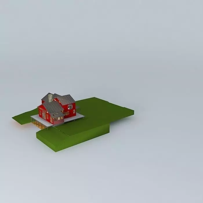 Red House Free 3D model_0