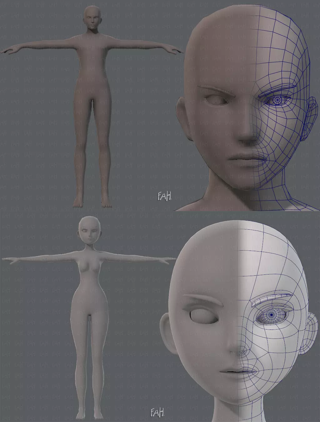 Base ManV04 and Base WomanV11 3D Model Collection_0