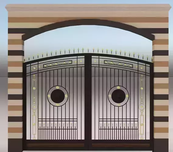 Classic Iron Gate 3D model for manor villa Free low-poly 3D model