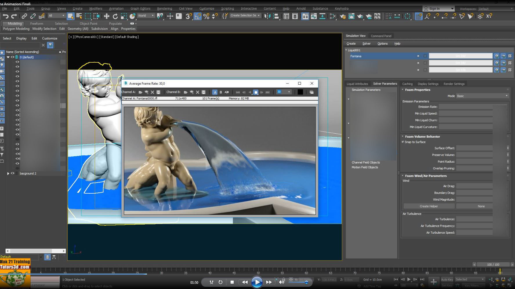 3ds max Fluid Bifrost Liquidi  Tutorial MP4  3D model_12