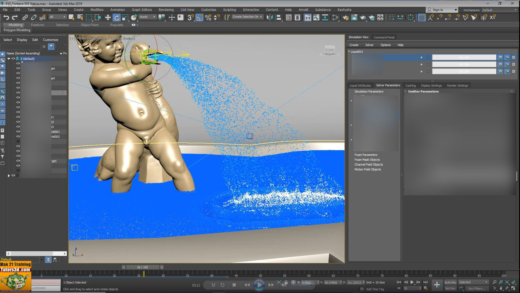 3ds max Fluid Bifrost Liquidi  Tutorial MP4  3D model_9