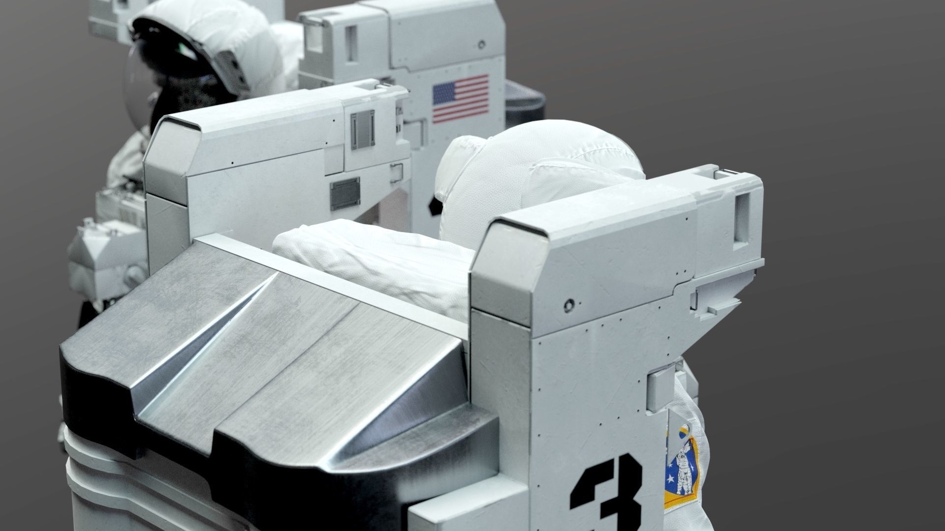 SPACESUIT astronaut EMU MMU SAFER 3D model_10