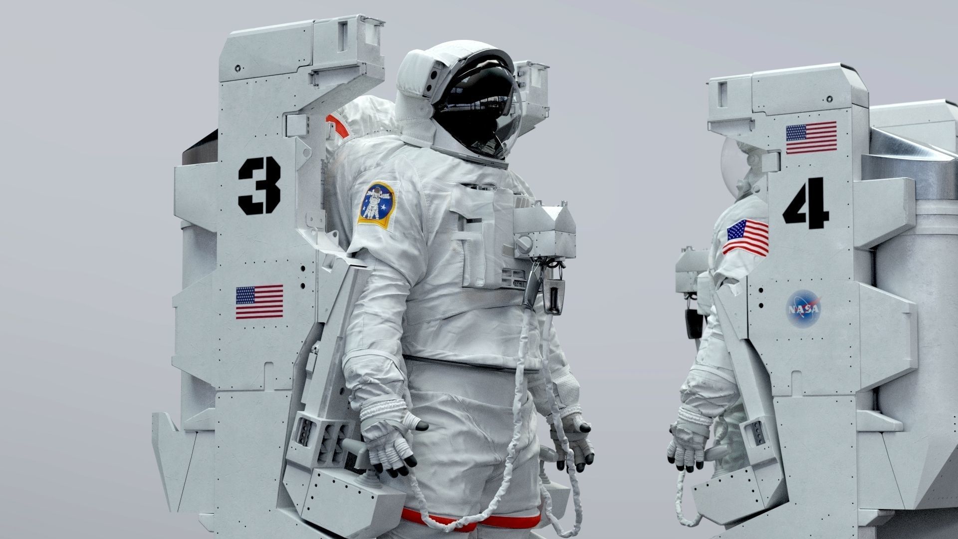 SPACESUIT astronaut EMU MMU SAFER 3D model_3