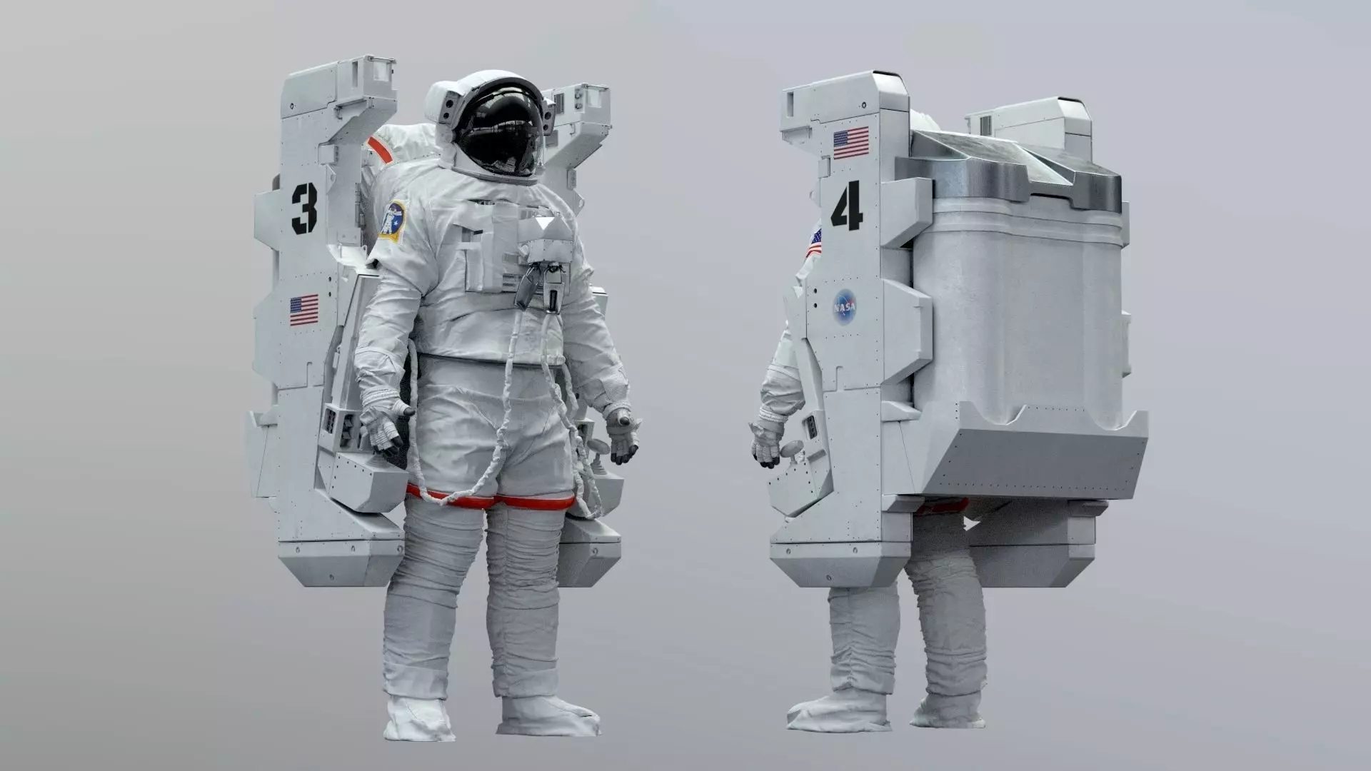 SPACESUIT astronaut EMU MMU SAFER 3D model_0
