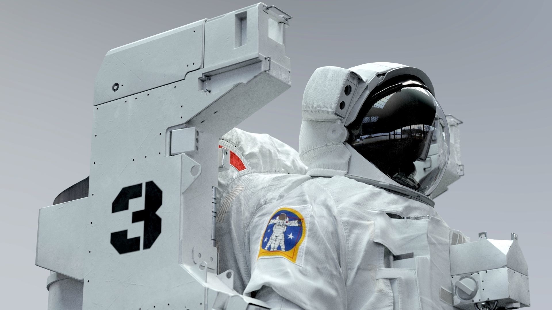 SPACESUIT astronaut EMU MMU SAFER 3D model_11