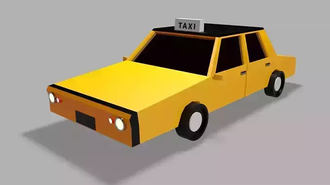 Low Poly Taxi 3d Model car