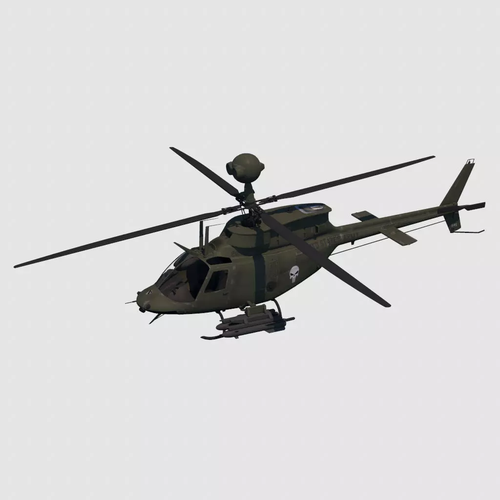 OH-58D Kiowa Warrior Free low-poly 3D model_0