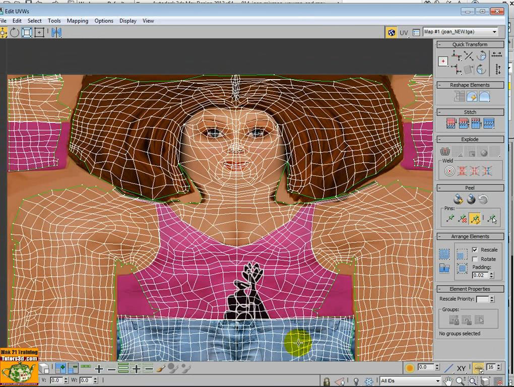 036 3ds max 2016 Unwrap Pelt Spline Unfold V 36 Mp4 3D model_17