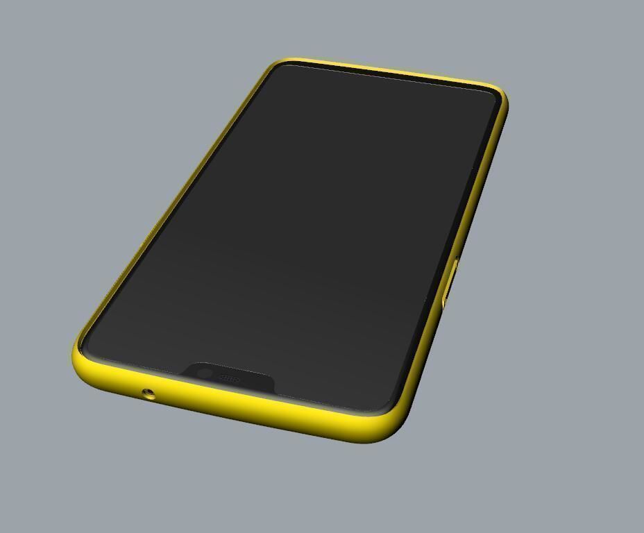 Oneplus 6 yellow case design 3D  model 3D print model_2