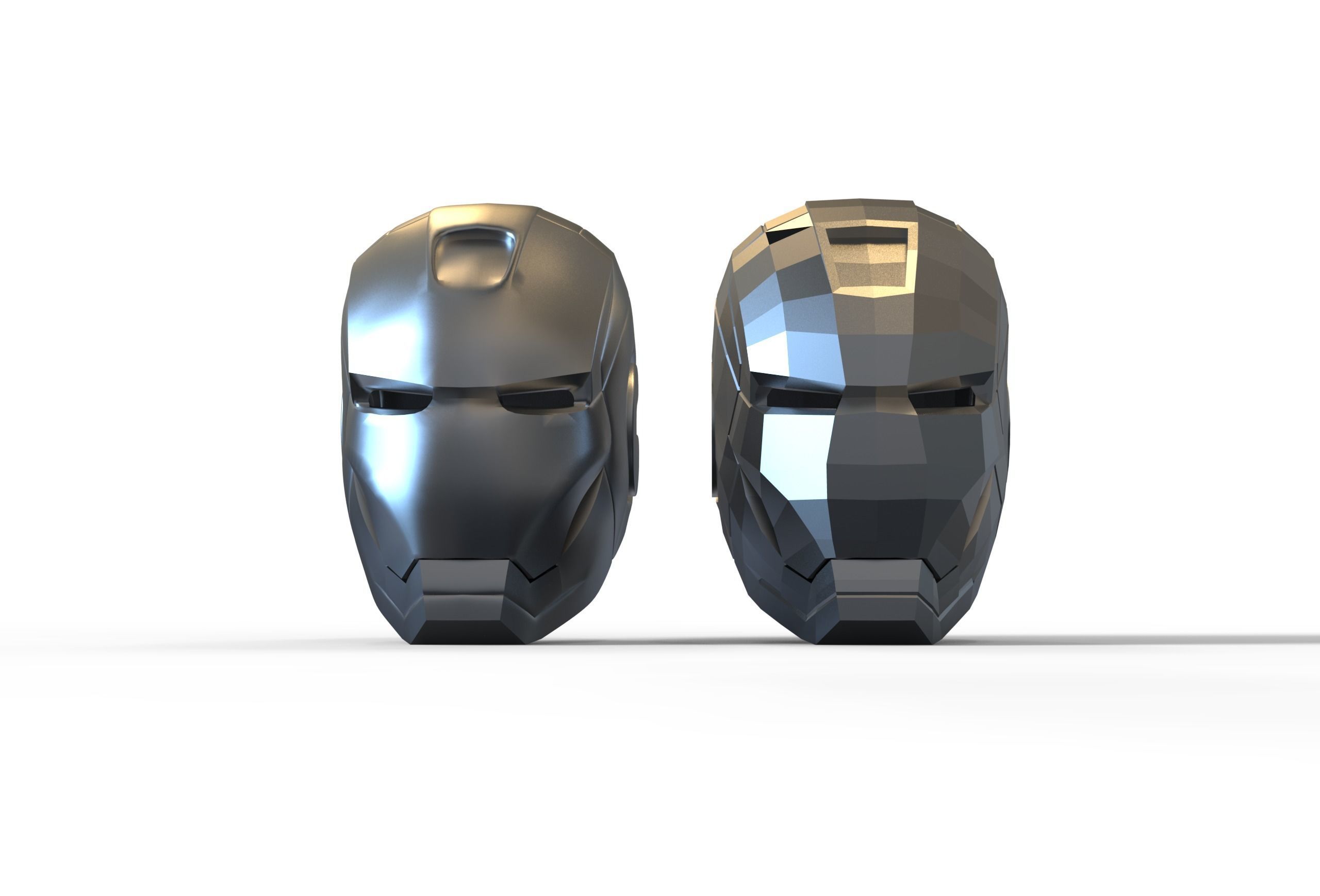 Ironman MK2 helmet Low-poly 3D model_2