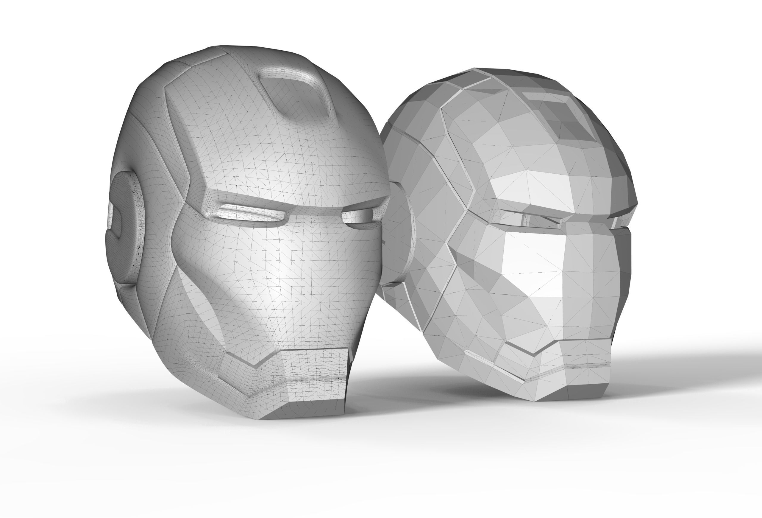 Ironman MK2 helmet Low-poly 3D model_8
