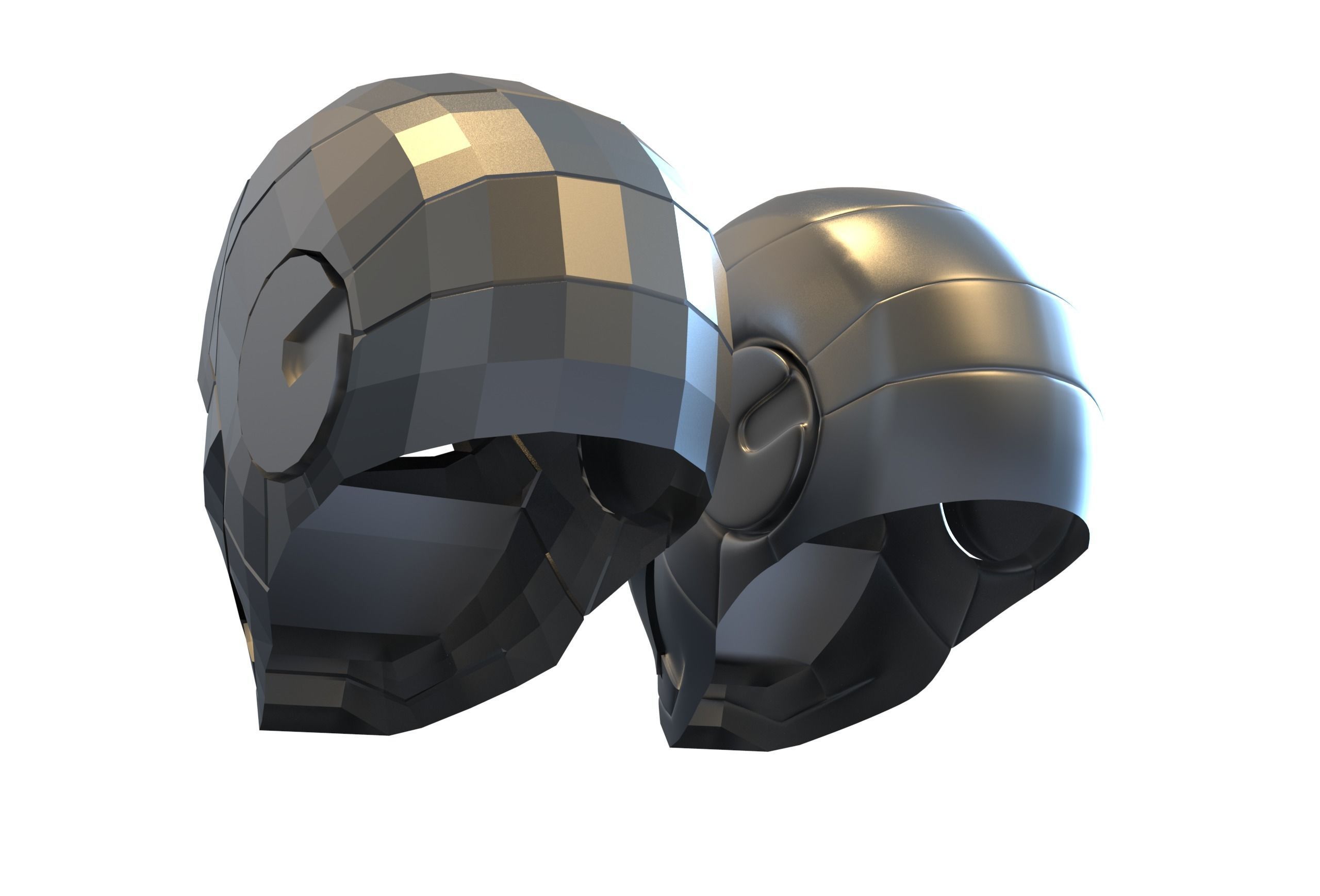 Ironman MK2 helmet Low-poly 3D model_3