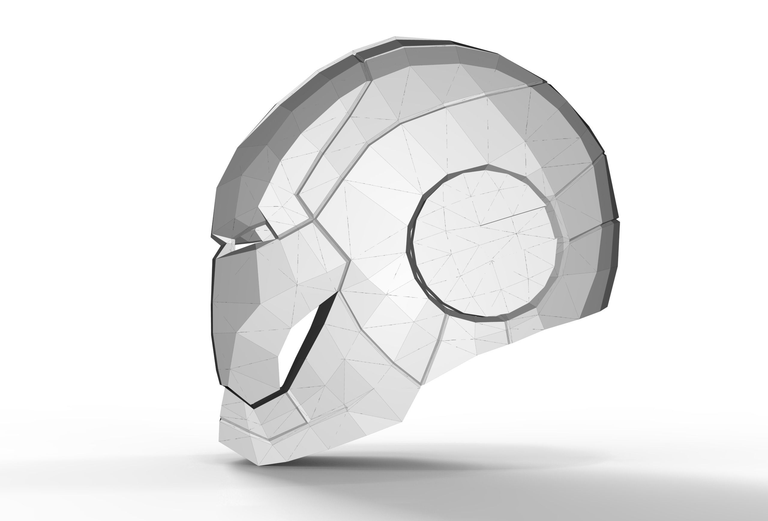 Ironman MK2 helmet Low-poly 3D model_6