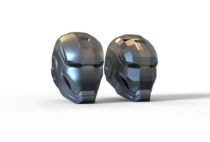 Ironman MK2 helmet Low-poly 3D model