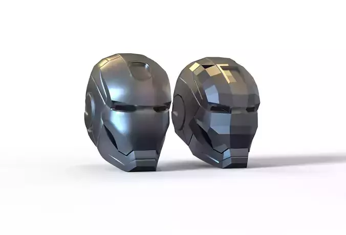 Ironman MK2 helmet Low-poly 3D model