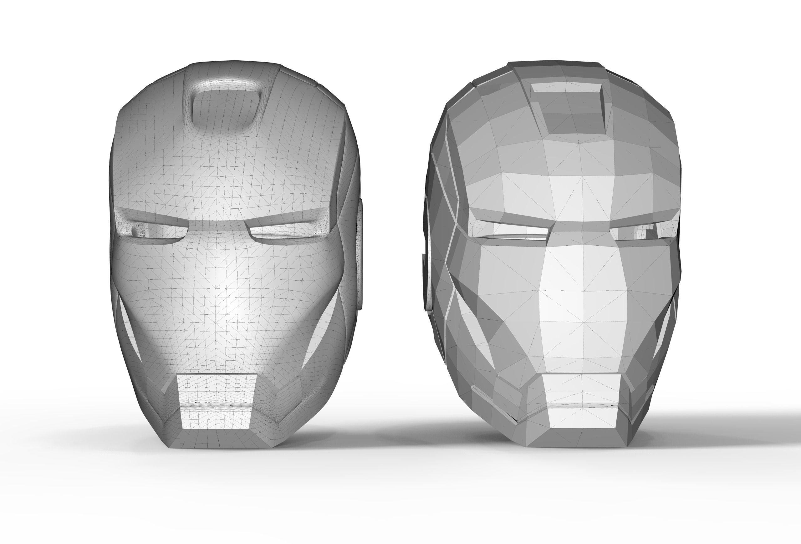 Ironman MK2 helmet Low-poly 3D model_7